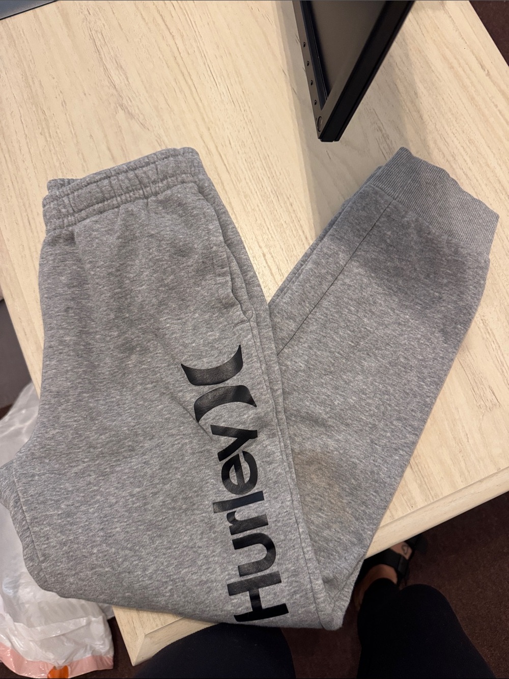 Hurley Gray Logo Joggers with Side Branding